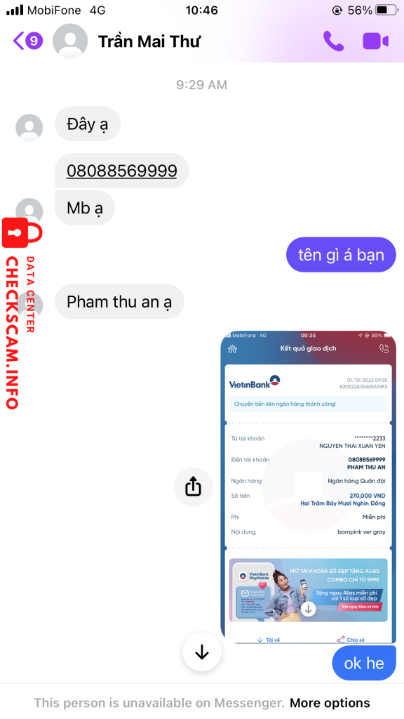 Evidence against pham thu an