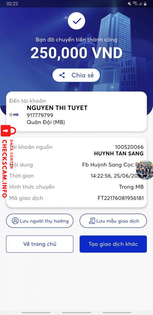Evidence against NGUYEN THI TUYET