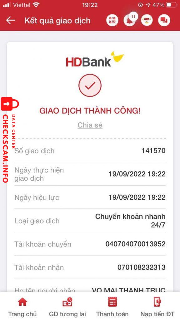 Evidence against Vo Mai Thanh Truc