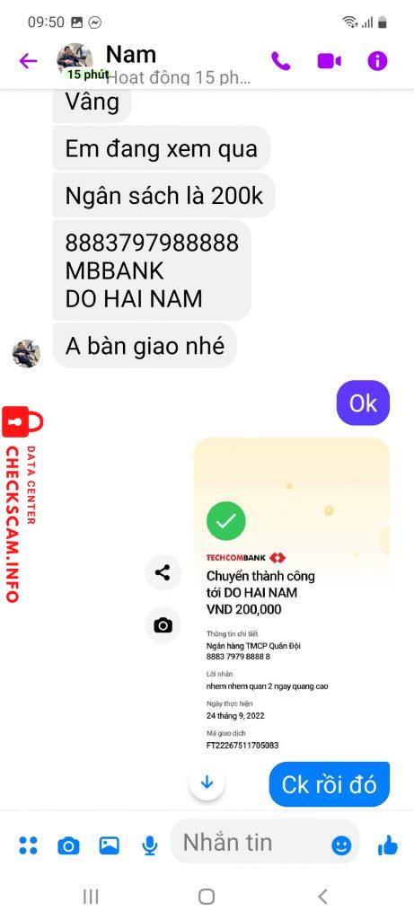 Evidence against Đỗ Hải Nam