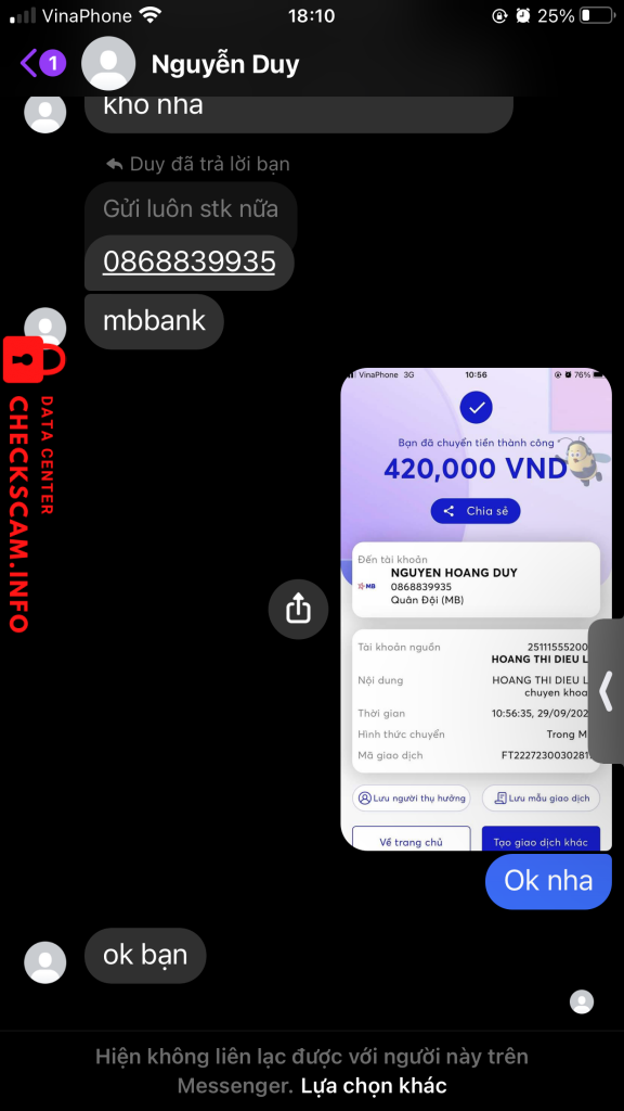 Evidence against Nguyễn Duy