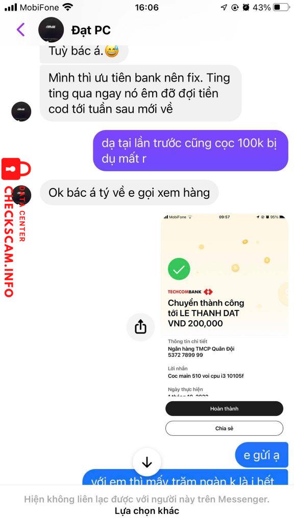 Evidence against Lê Thành Đạt
