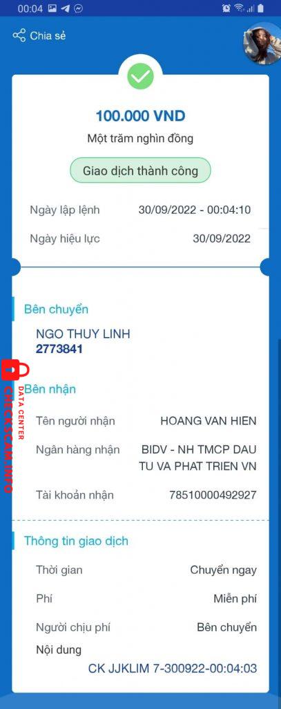 Evidence against Hoang van hien