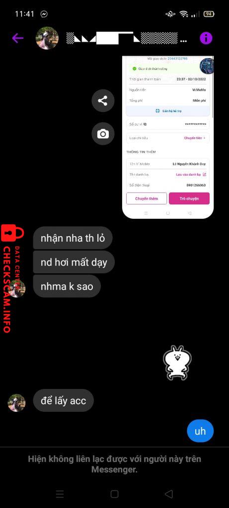 Evidence against Lê Nguyễn Khánh Duy