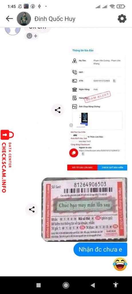 Evidence against PHẠM VĂN CƯỜNG