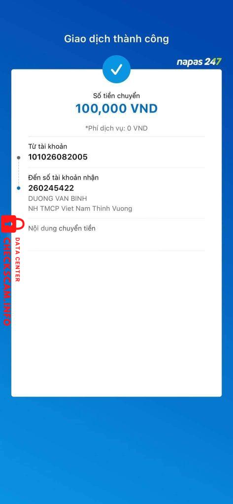 Evidence against DUONG VAN BINH