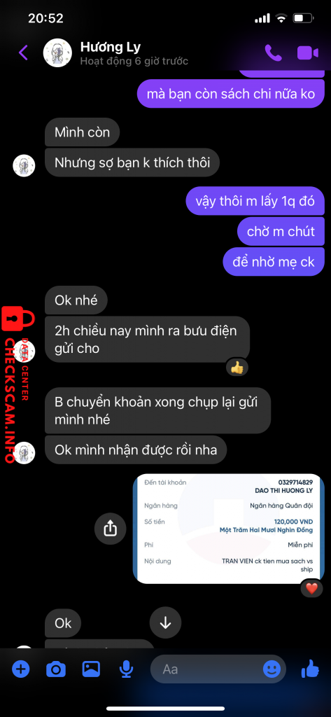 Evidence against DAO THI HUONG LY