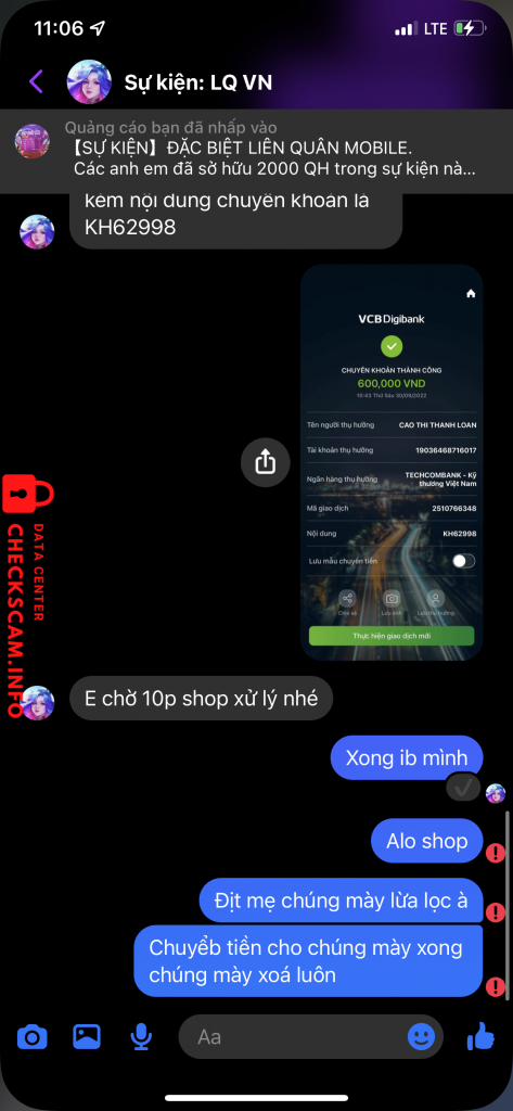 Evidence against Cao thi thanh loan