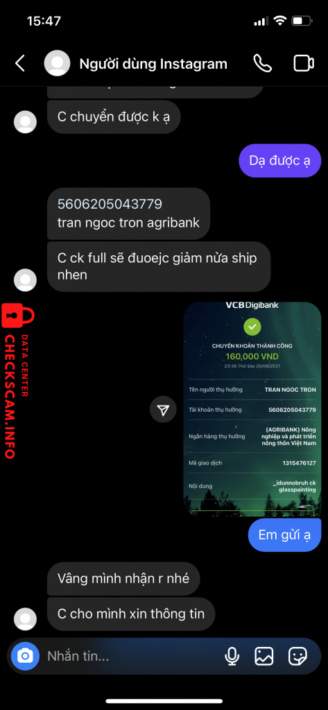 Evidence against TRAN NGOC TRON