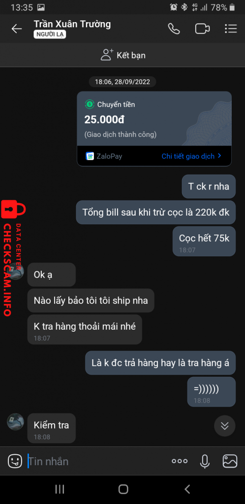 Evidence against Trần Xuân Trường