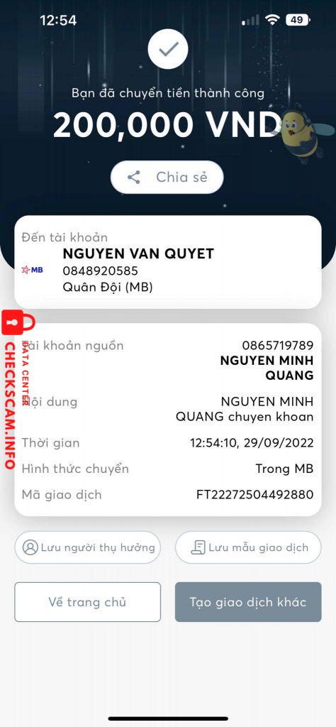 Evidence against NGUYEN VAN QUYET