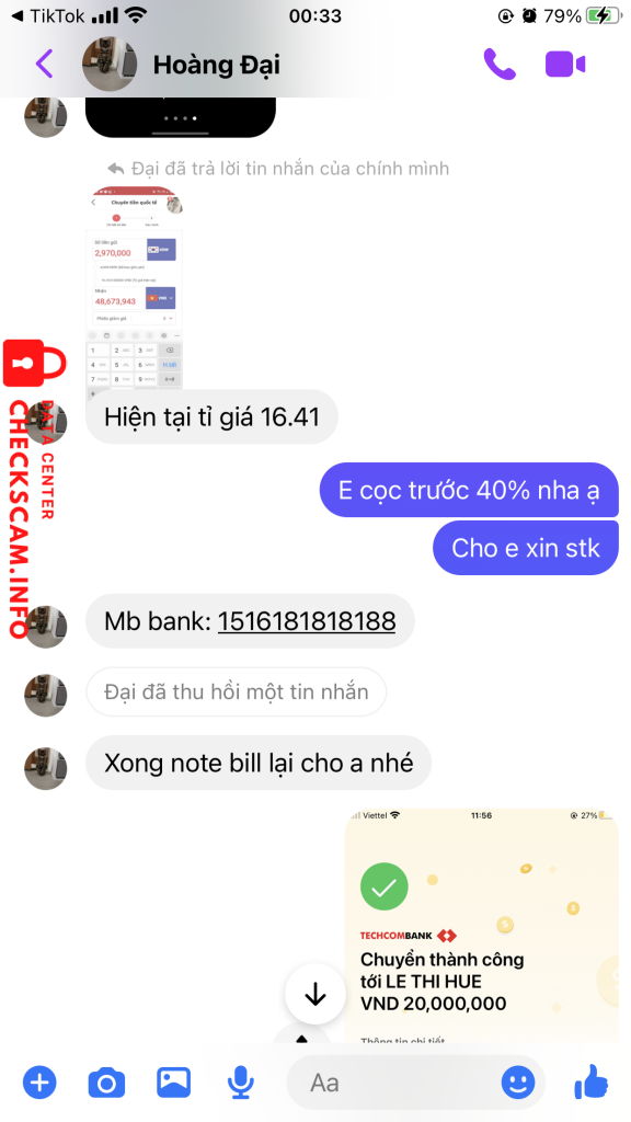 Evidence against Lê Thị Huệ