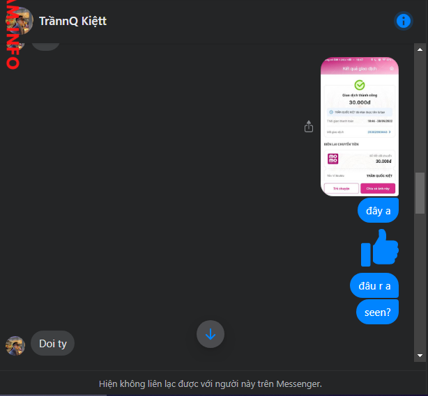 Evidence against TrầnnQ Kiệtt