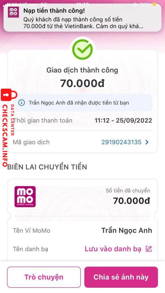 Evidence against Tran Ngoc Anh