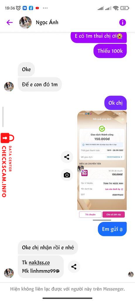 Evidence against TRAN THI NGOC ANH
