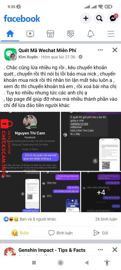 Evidence against Nguyen Thi Cam