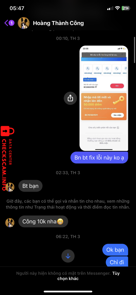Evidence against HOANG THANH CONG