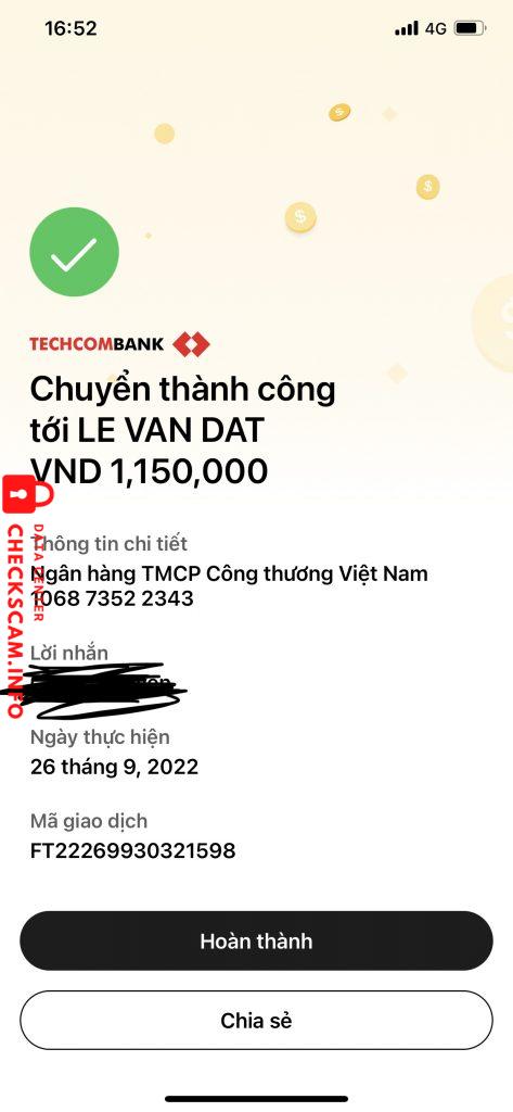 Evidence against Lê Văn Đạt