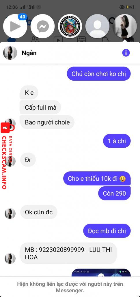 Evidence against LUU THI HOA
