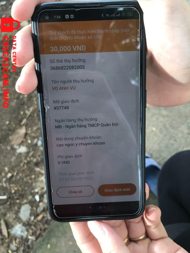 Evidence against VO ANH VU