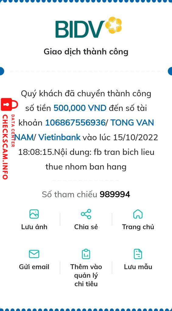 Evidencia contra Tống Văn Nam 
