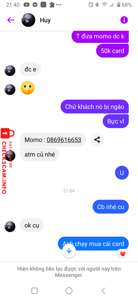 Evidencia contra Nguyễn Dương Huy