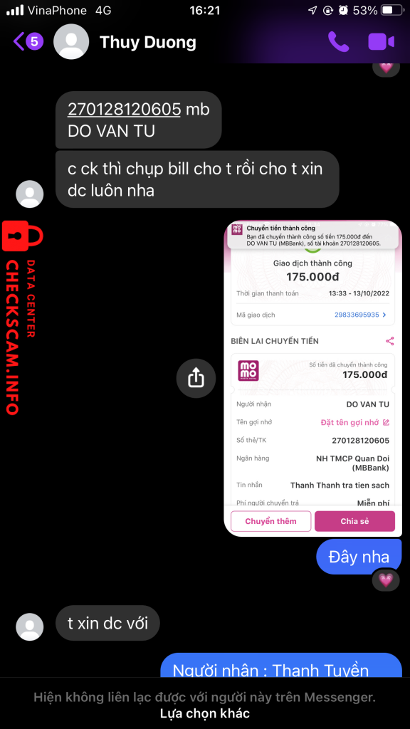 Evidencia contra DO VAN TU 