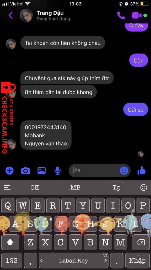 Evidencia contra Nguyen Van Thao