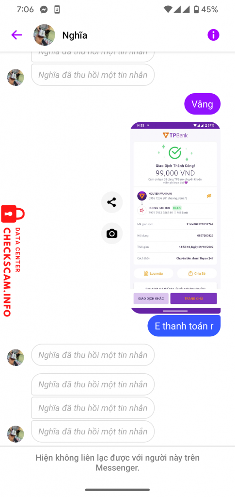 Evidencia contra DUONG BAO DUY 