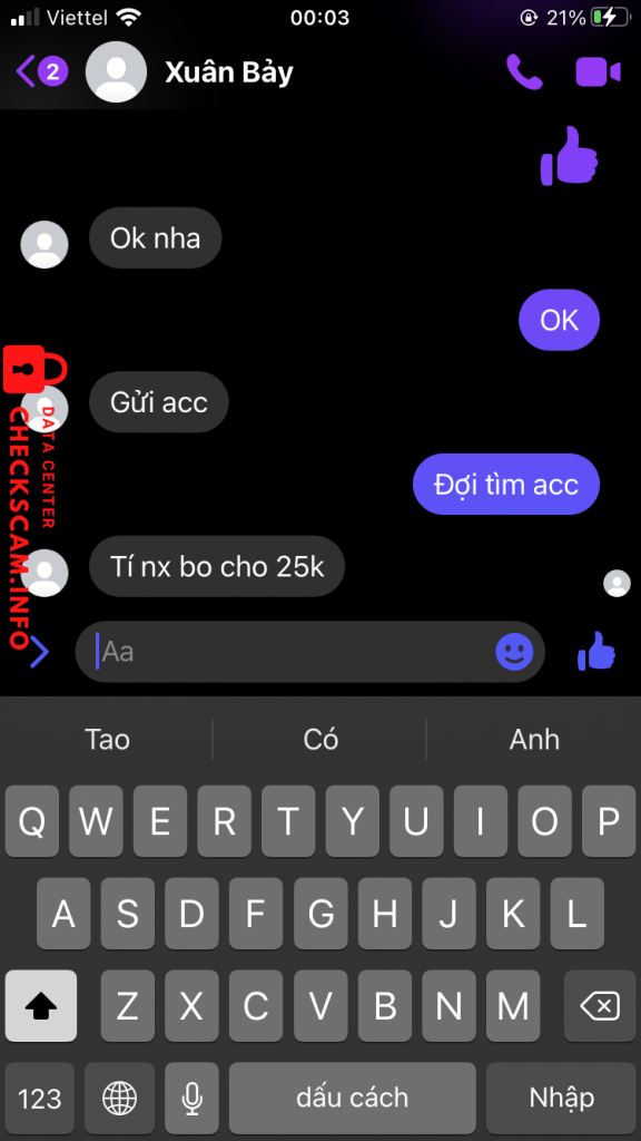 Evidencia contra Đặng Hoàng Gia Bảo 
