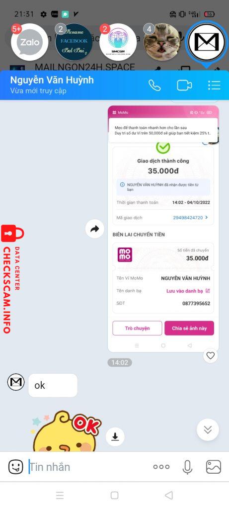 Evidencia contra Nguyễn Văn Huỳnh 