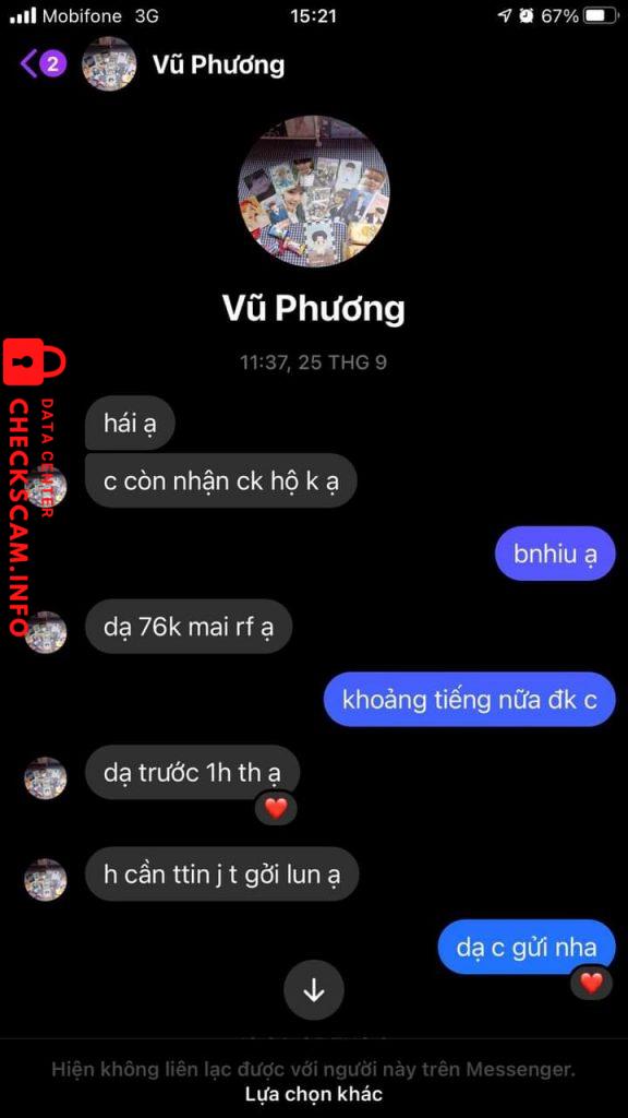 Evidencia contra Fb: Vũ Phương