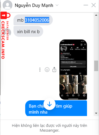Evidência contra Nguyễn Duy Mạnh 