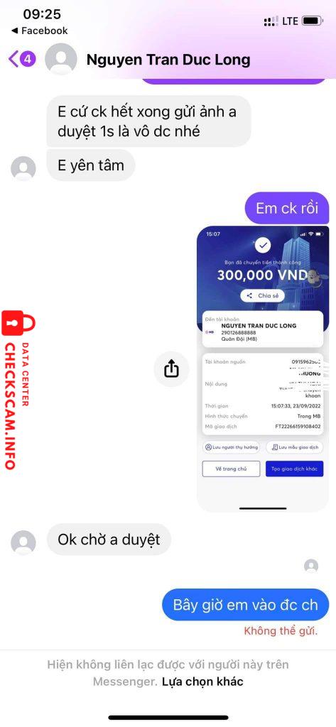 Evidência contra Nguyễn Trần đức long