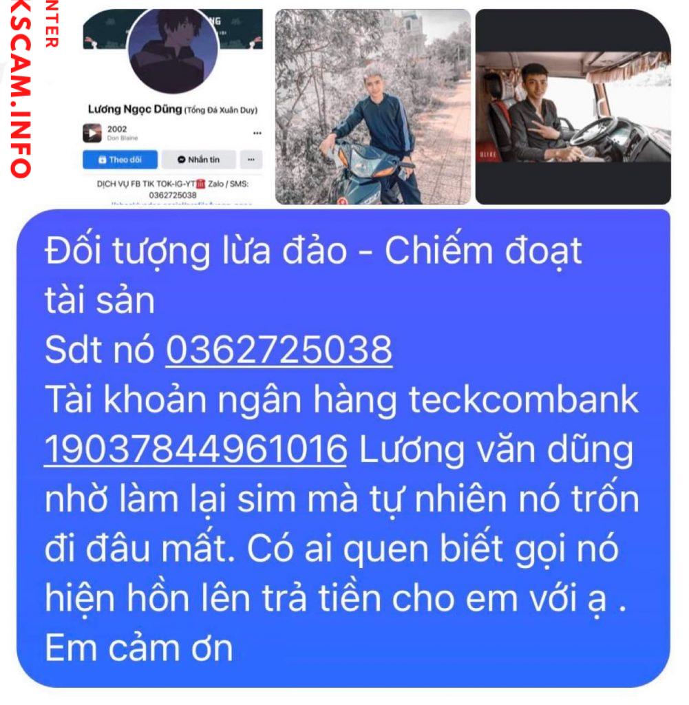 Evidência contra Lương ngọc dũng