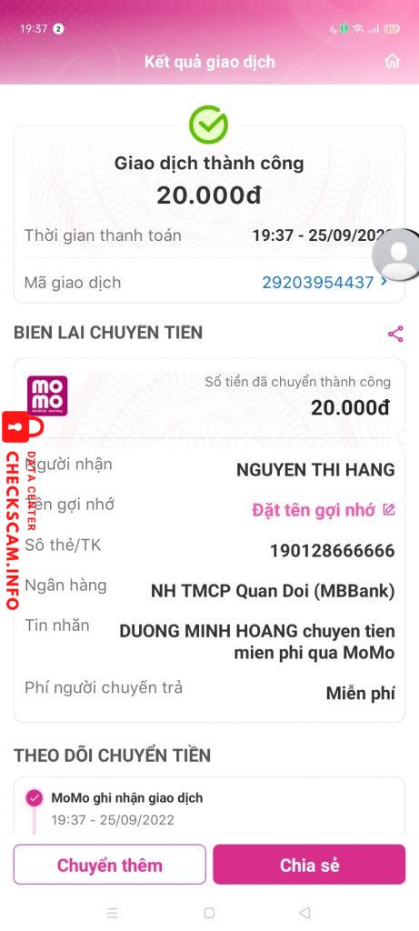 Evidência contra Nguyễn Thị Ngọc Quỳnh