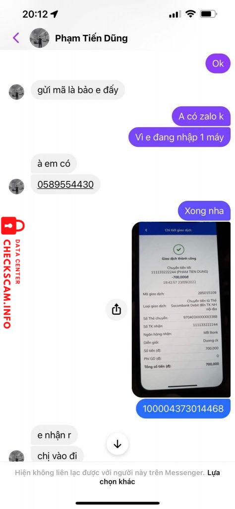 Evidência contra phạm tiến dũng
