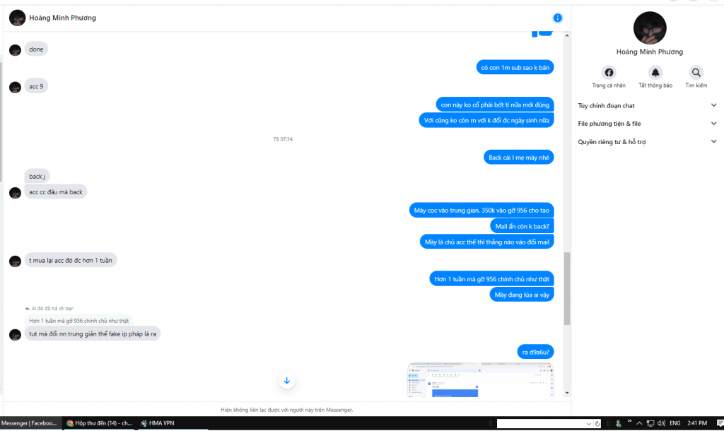 Evidência contra Hoàng Minh Phương