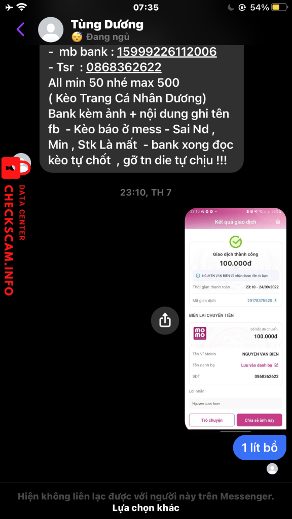 Evidence against Tùng Dương