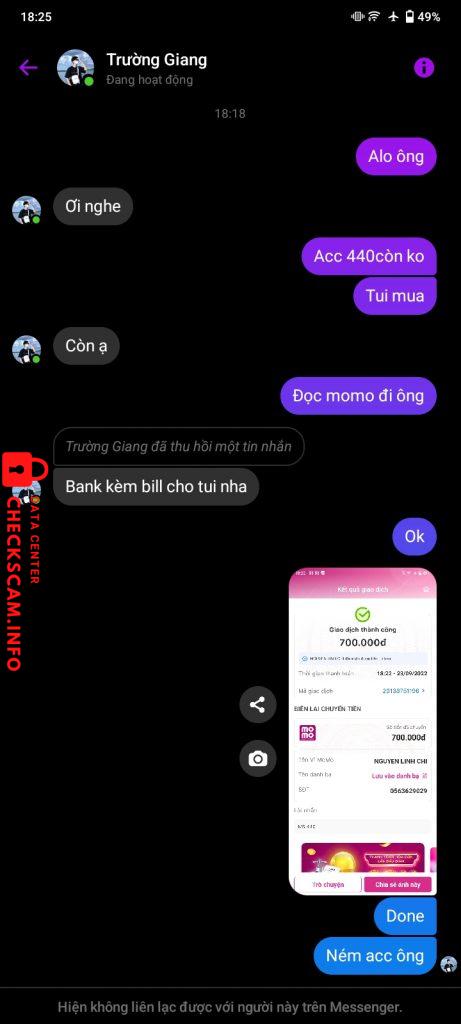 Evidence against NGUYEN LINH CHI