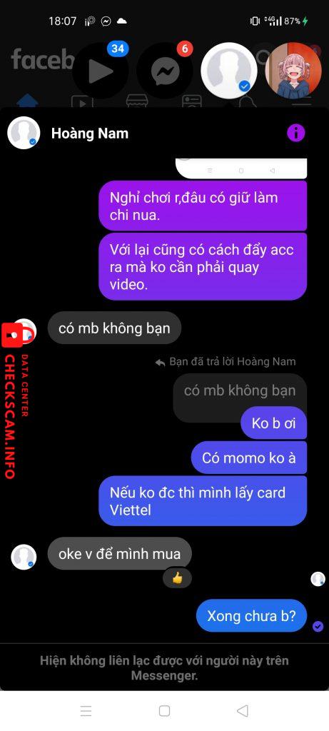 Evidence against LE HONG NAM