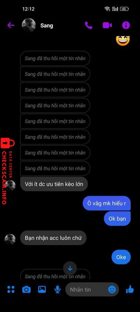 Evidence against Trần Minh Sang