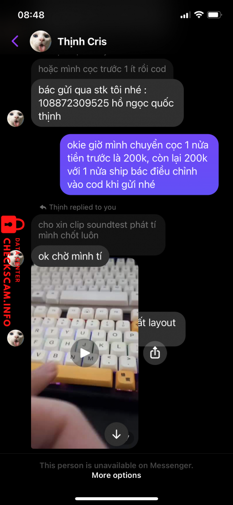 Evidence against Hồ Ngọc Quốc Thịnh