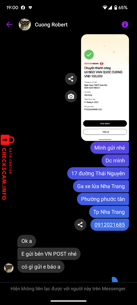 针对的证据 Ngô văn quốc cường