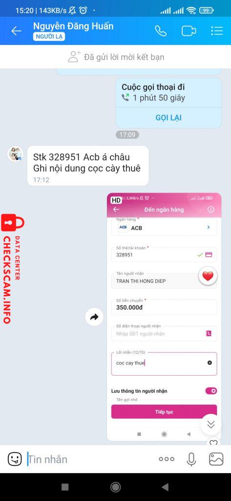 针对的证据 TRAN THI HONG DIEP