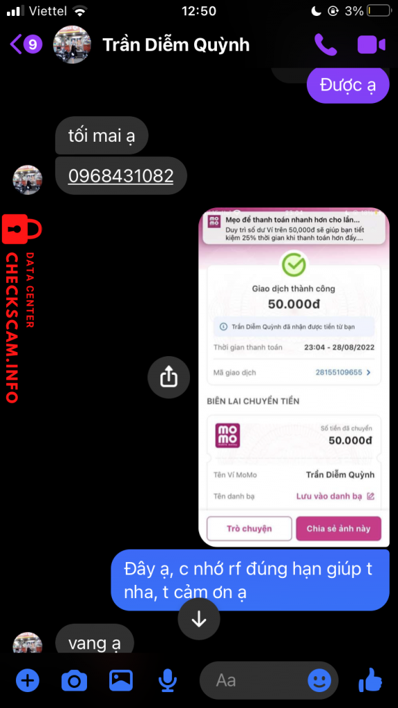 针对的证据 Trần Diễm Quỳnh