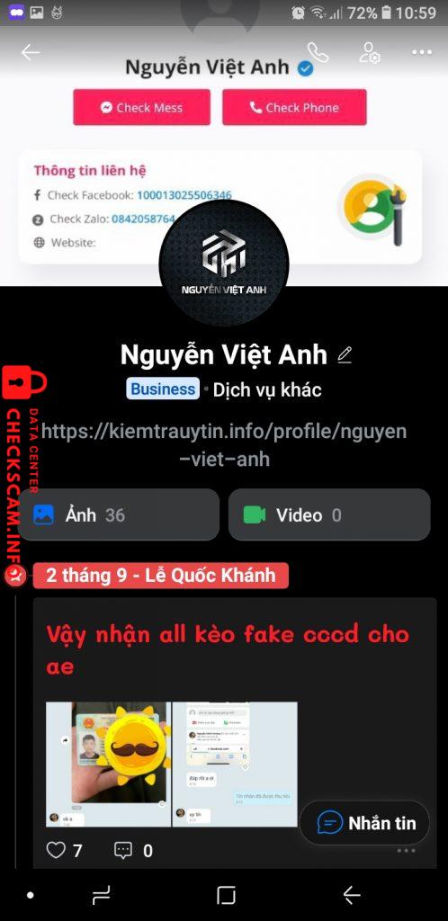 针对的证据 Nguyễn Việt Anh