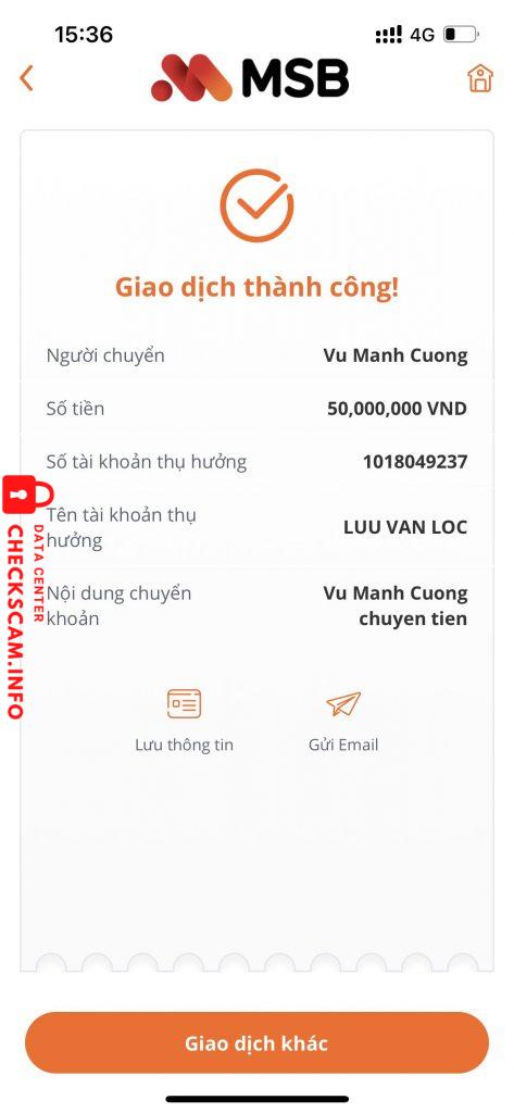 Ebidensya laban sa Lưu Văn Lộc