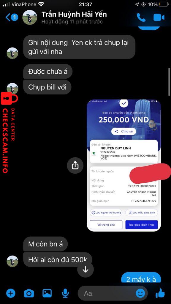 Evidence against Nguyen Duy Linh