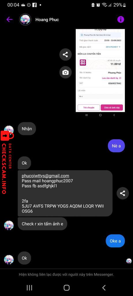 Evidence against Phuong Phúc 